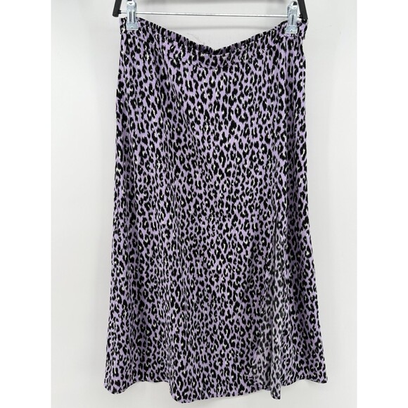 BP x Claudia Sulewski Purple Leopard Midi Skirt Size L - Picture 3 of 5